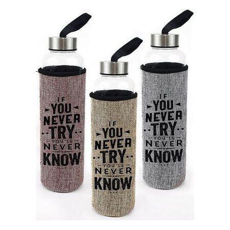 Botella de vidrio Bewinner 600ml Funda Lino