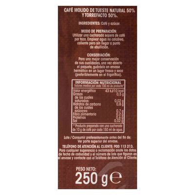 Caf&eacute; molido Alipende 250g mezcla 50/50