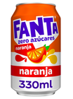 Refresco naranja Fanta lata 33cl zero az&uacute;cares