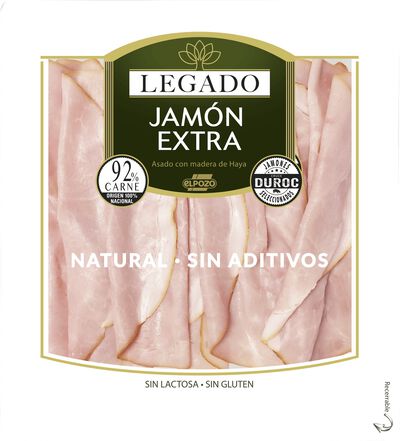 Jamon Cocido Extra Sin Lactosa Y Sin Gluten Legado 130G Natural Sin Aditivos