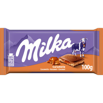 Chocolate con leche, caramelo y cacahuete Milka 100g