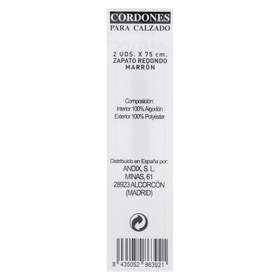Cordón para zapato achuchonas 2x75cm marrón