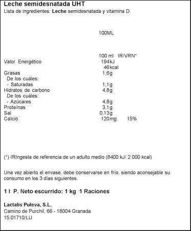 Leche Lauki 1l semidesnatada