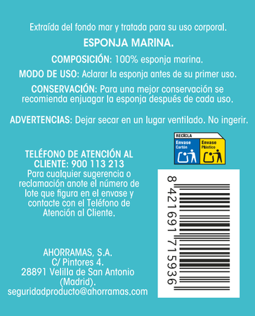 Esponja Bodyplus natural