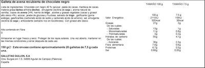 Galleta fina de avena chocolate negro Gullón 150g