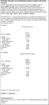 Pasta oriental XXL sabor pollo a las finas hierbas Fusian Maggi 185g