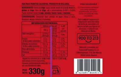 Pan hot dogs Alipende 330g