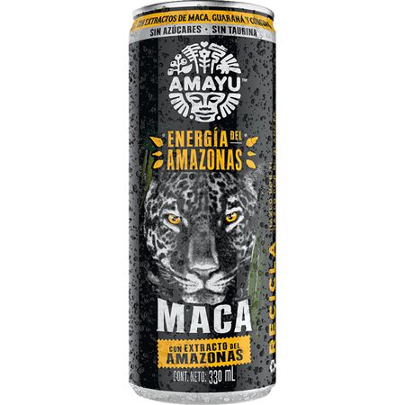 Bebida energética de maca y guaraná con extracto del Amazonas sin taurina Amayu 33cl