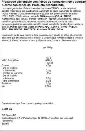 Fideos orientales by Lamine Yatekomo Infierno vaso XL 81g