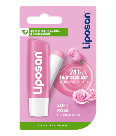 Protector labial Liposan soft rosé 24h hidratación intensa