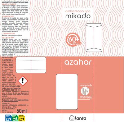 Ambientador tipo mikado Lanta 50ml azahar