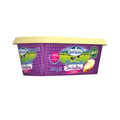 Mantequilla ligera sin lactosa Asturiana 250g