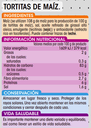 Tortitas de ma&iacute;z Alipende 130g