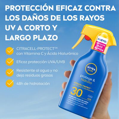 Crema solar pistola protege e hidrata factor de protecci&oacute;n 30 Nivea 250ml