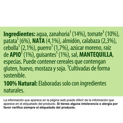 Crema con calabaza zanahoria y guisantes Knorr 500ml