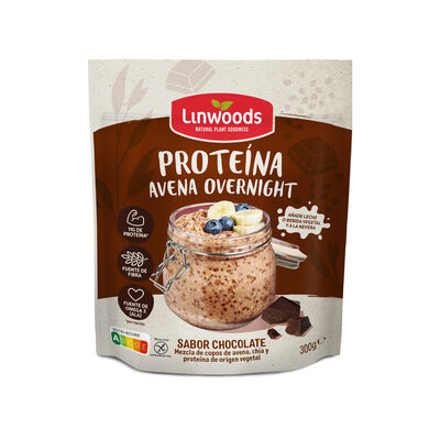 Avena overnight proteina Linwoods 300g sabor chocolate