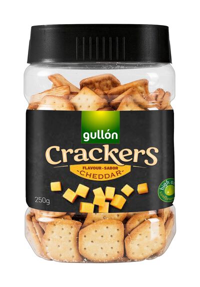 Galletas saladas crackers Gull&oacute;n 250g sabor cheddar