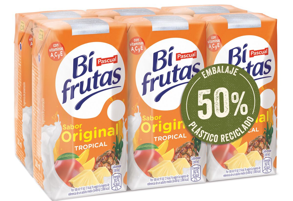 Zumo tropical con leche Bifrutas Pascual pack 6