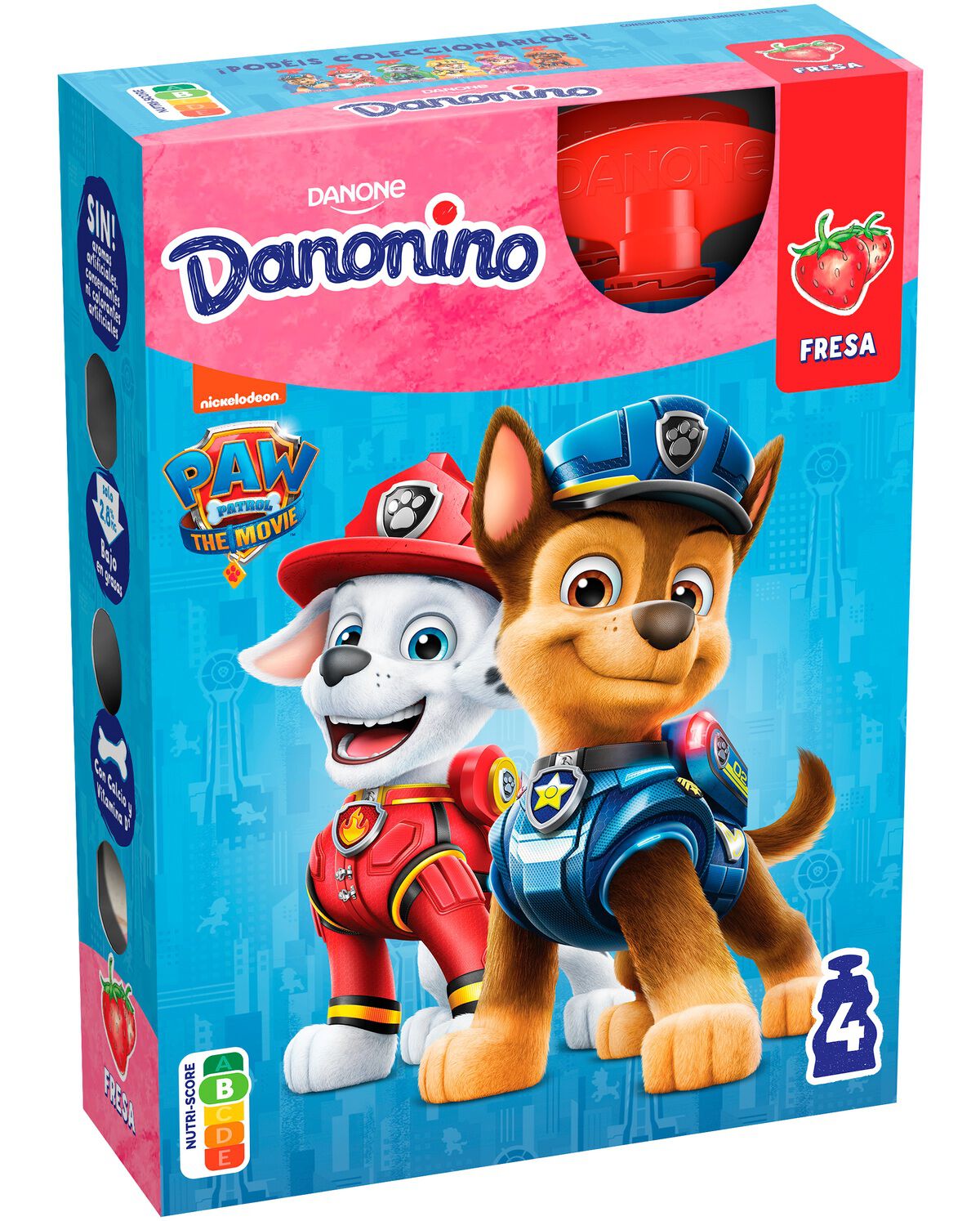 Petit Danonino para llevar pack 4 fresa