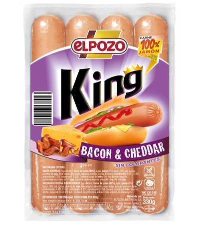 Salchicha bacon y cheddar King ElPozo 330g