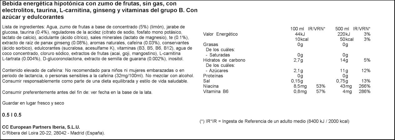 Bebida energética Monster 50cl rehab
