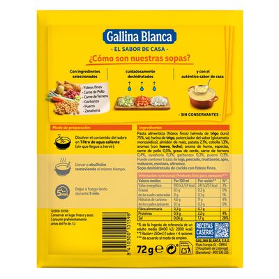 Sopa Gallina Blanca pack 3 unidades cocido