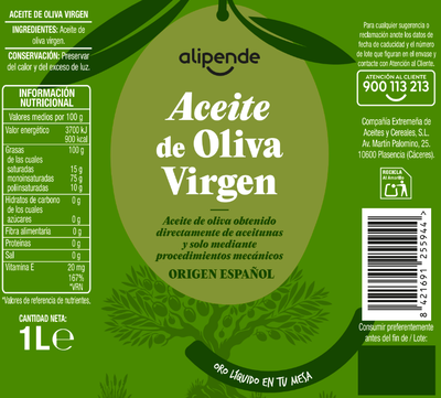 Aceite de oliva virgen Alipende 1l