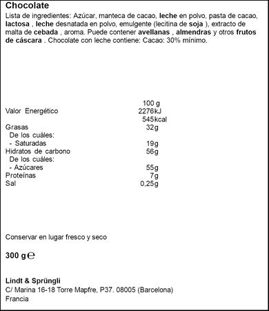 Chocolate con leche original Lindt pack 3 x 100g