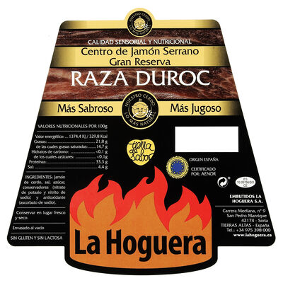 Centro de jam&oacute;n gran reserva duroc La Hoguera corte
