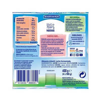 Postre Nestlé Yogolino natural desde 6 meses pack 4