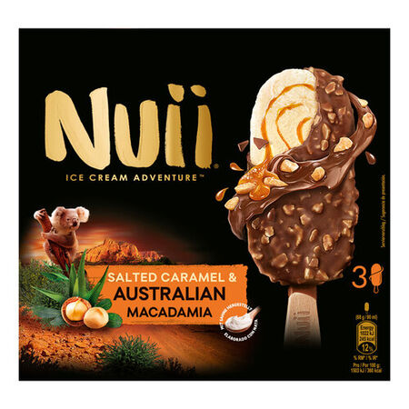 Helado Nuii 3 uds caramelo con nueces de macadamia