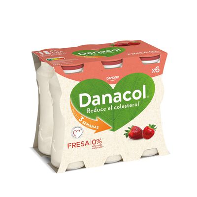 Bebida láctea Danacol colesterol pack 6 fresa