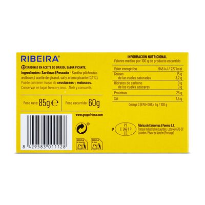 Sardinillas en aceite picante Ribeira 60g