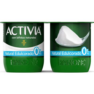 B&iacute;fidus probi&oacute;tico Activia desnatado 0% materia grasa pack 4 natural edulcorado