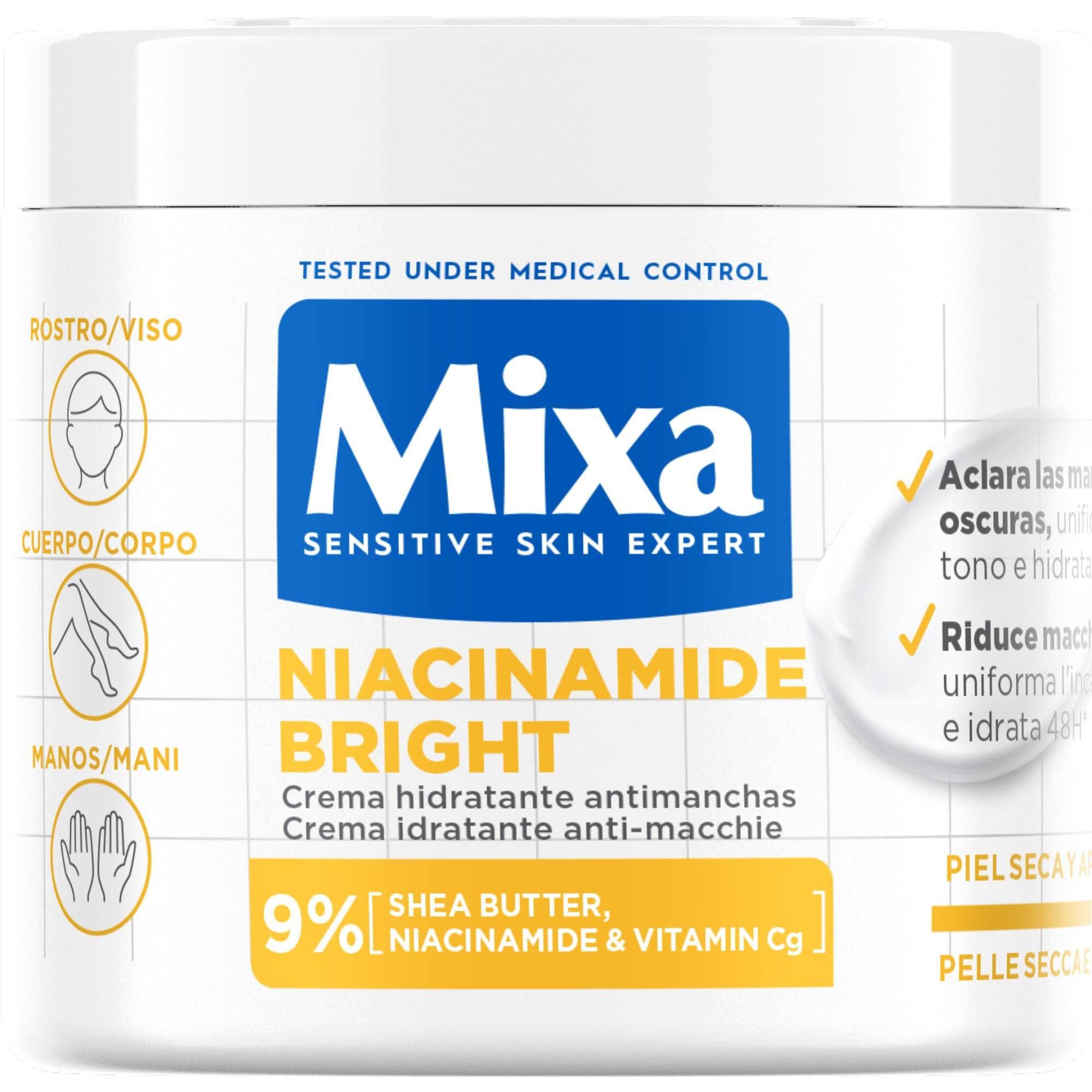 Crema corporal hidratante antimanchas Mixa 400ml