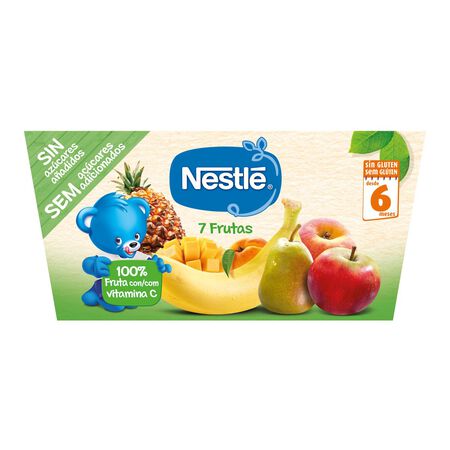 Preparado 7 frutas Nestlé sin gluten desde 6meses pack 4