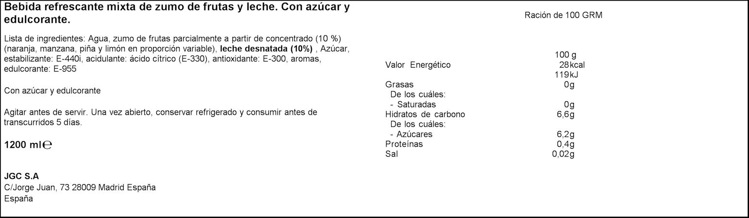 Zumo fruta con leche Don Simon pack 6