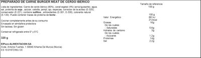 Burger meat de cerdo ib&eacute;rico pack 4 de 90g