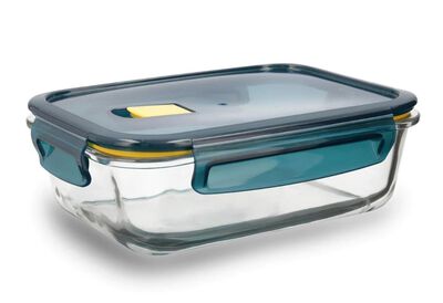 Tupper hermético de vidrio rectangular Quid 104cl astral