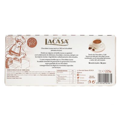 Turrón sin gluten Lacasa 225g café calidad suprema