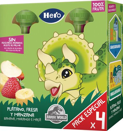 Pouch Hero manzana y plátano 4x100g