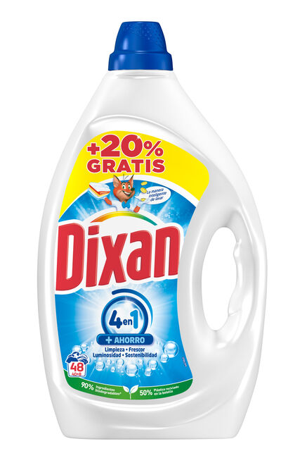 Detergente liquido Dixan 40+8 lavados total