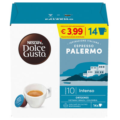 Caf&eacute; en c&aacute;psulas espresso Palermo Dolce Gusto 14 c&aacute;psulas