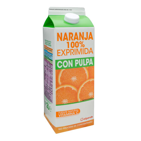 Zumo de naranja con pulpa refrigerado Alipende 2l
