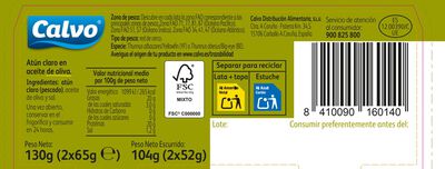 At&uacute;n claro en aceite de oliva Calvo pack 2