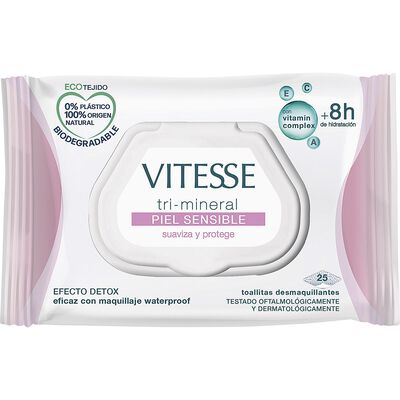 Toallitas desmaquillantes Vitesse 25 unidades Piel sensible