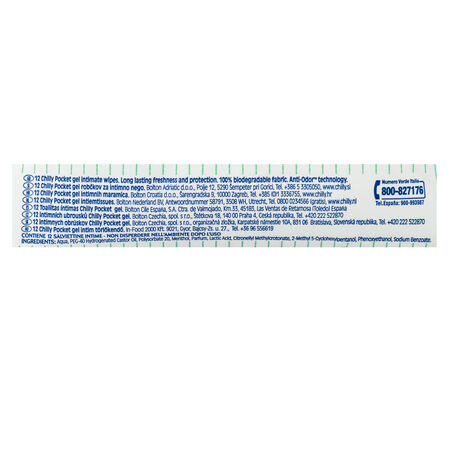 Toallitas íntimas Chilly pocket 12 uds gel