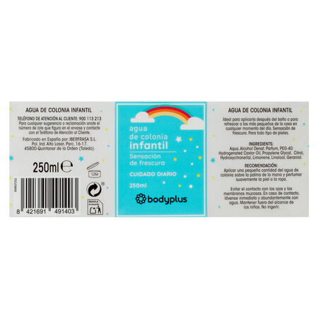 Agua de Colonia Bodyplus 250ml infantil