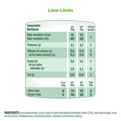 Bífidus Activia cremoso pack 4 lima limón