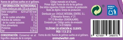 Huevos de gallinas sueltas en el gallinero Alipende 6u "clase l"